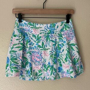 Lilly Pulitzer Luxetic Blue and Green Floral Skort